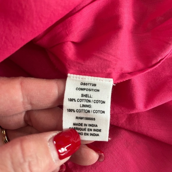 Maisie Designer Vibrant Pink Cotton Mini Dress Women’s Size Medium - Picture 12 of 15